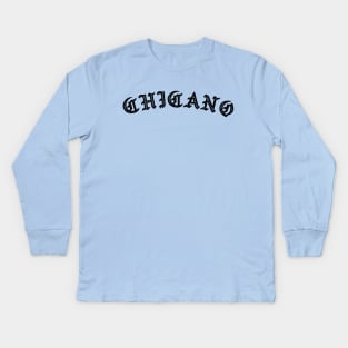 Chicano - Old english design Kids Long Sleeve T-Shirt